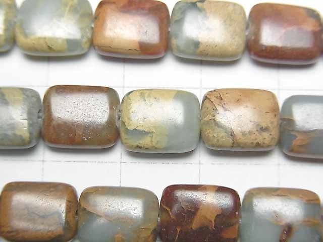 [Video] Impression Jasper Rectangle 10x8x5mm 1strand beads (aprx.15inch/38cm)