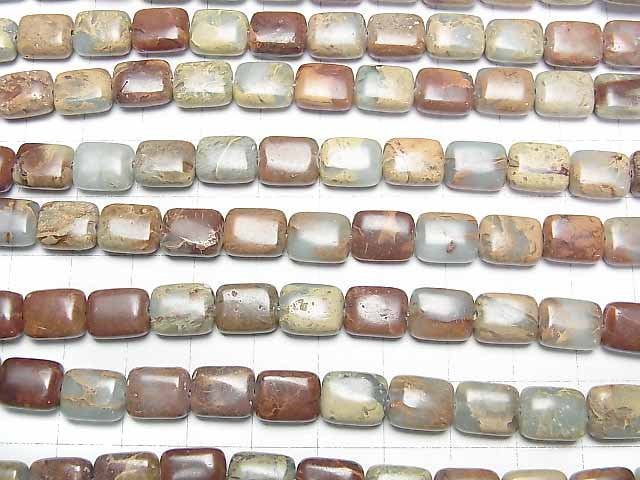 [Video] Impression Jasper Rectangle 10x8x5mm 1strand beads (aprx.15inch/38cm)