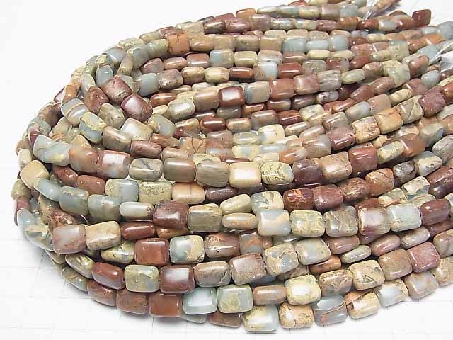 [Video] Impression Jasper Rectangle 10x8x5mm 1strand beads (aprx.15inch/38cm)