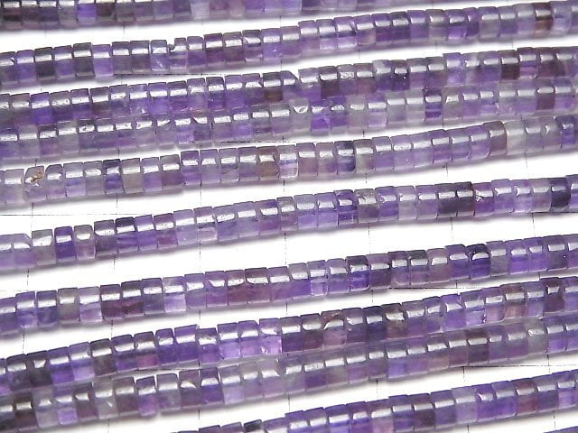 [Video]Amethyst AA+ Rondelle (Heishi )4x4x2mm 1strand beads (aprx.15inch/36cm)
