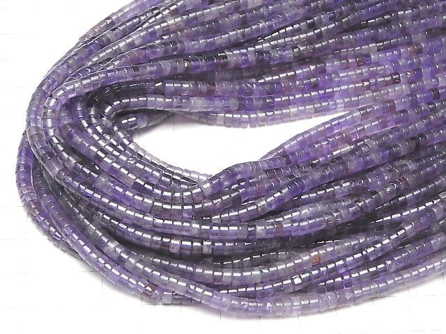 [Video]Amethyst AA+ Roundel (Heishi )4x4x2mm 1strand beads (aprx.15inch/36cm)