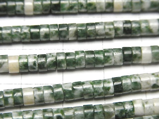 [Video] Saussurite Rondelle (Heishi )4x4x2mm 1strand beads (aprx.15inch/36cm)