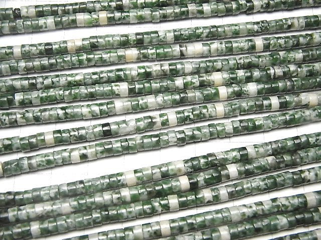 [Video] Saussurite Rondelle (Heishi )4x4x2mm 1strand beads (aprx.15inch/36cm)