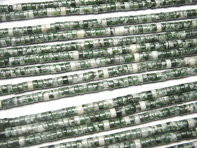 [Video] Saussurite Roundel (Heishi )4x4x2mm 1strand beads (aprx.15inch/36cm)