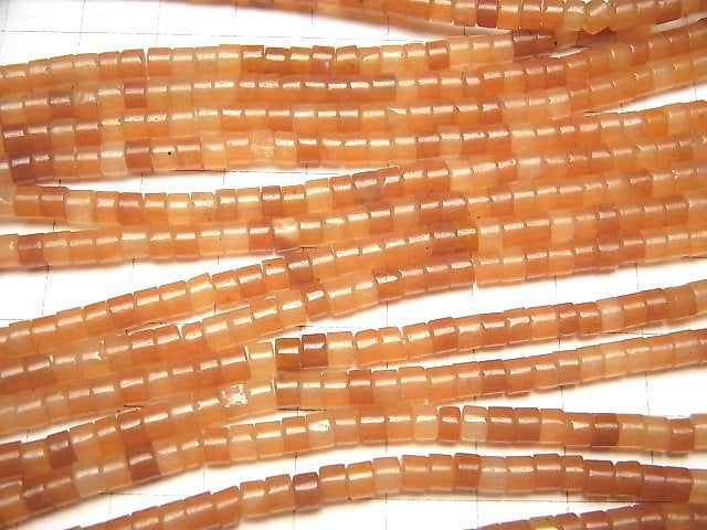 [Video Orange Aventurine Roundel (Heishi )4x4x2mm 1strand beads (aprx.15inch/36cm)