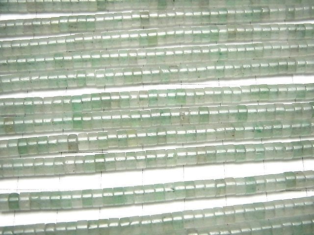 [Video] Green Aventurine Rondelle (Heishi )4x4x2mm 1strand beads (aprx.15inch/36cm)