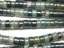 [Video]Moss Agate Rondelle (Heishi )4x4x2mm 1strand beads (aprx.15inch/36cm)