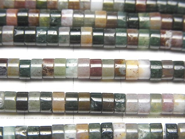 [Video] Indian Agate Roundel (Heishi )4x4x2mm 1strand beads (aprx.15inch/36cm)