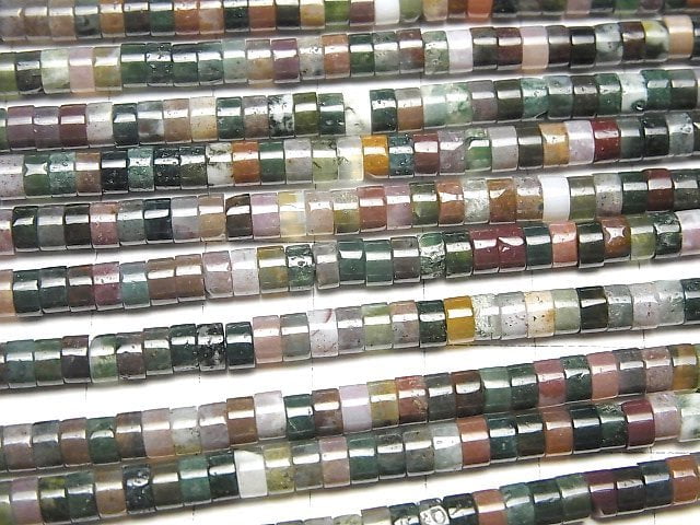 [Video] Indian Agate Roundel (Heishi )4x4x2mm 1strand beads (aprx.15inch/36cm)