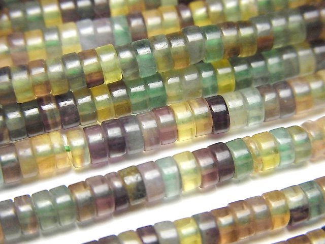 Fluorite, Roundel Gemstone Beads
