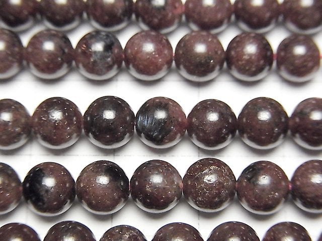 [Video] Nuumite in Garnet Round 6mm 1strand beads (aprx.15inch/38cm)