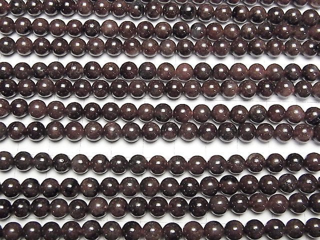 [Video] Nuumite in Garnet Round 6mm 1strand beads (aprx.15inch/38cm)