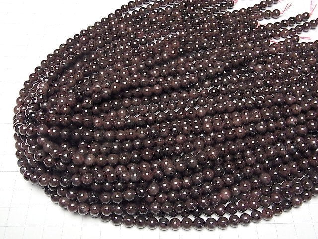 [Video] Nuumite in Garnet Round 6mm 1strand beads (aprx.15inch/38cm)