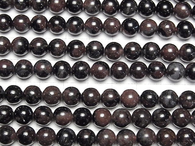 [Video] Nuumite in Garnet Round 8mm 1strand beads (aprx.15inch/37cm)