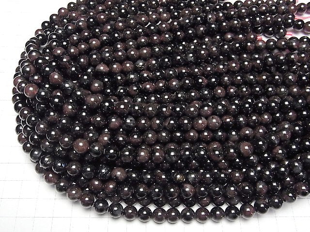 [Video] Nuumite in Garnet Round 8mm 1strand beads (aprx.15inch/37cm)