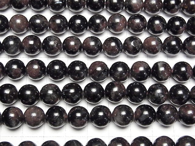 [Video] Nuumite in Garnet Round 10mm 1strand beads (aprx.15inch/37cm)