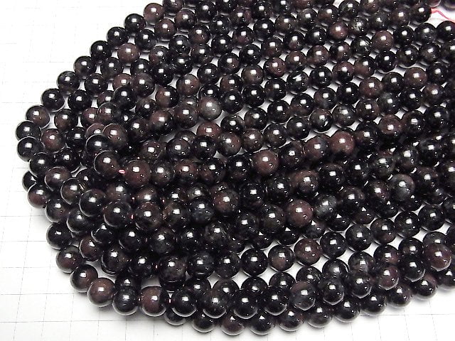 [Video] Nuumite in Garnet Round 10mm 1strand beads (aprx.15inch/37cm)