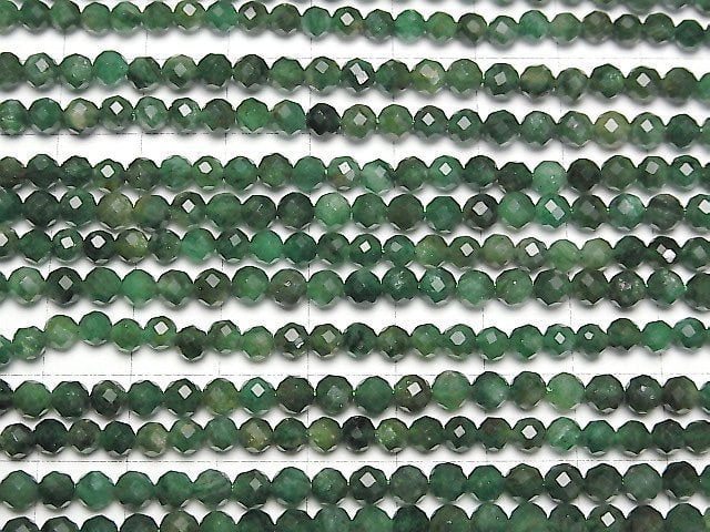 [Video]High Quality! Green Mica In Quartz AA++ Faceted Round 4mm 1strand beads (aprx.15inch/37cm)