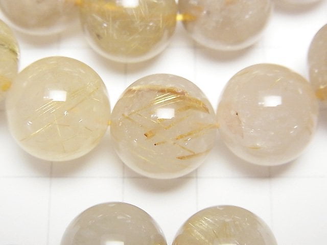 [Video] Rutilated Quartz AA Round 14mm Bracelet