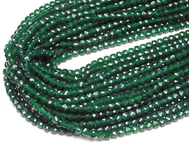 High Quality! Green Onyx AAA Cube Shape 4x4x4mm 1strand beads (aprx.15inch/36cm)