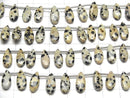 [Video]Dalmatian Jasper Pear shape (Smooth) 12x5mm 1strand (18pcs )