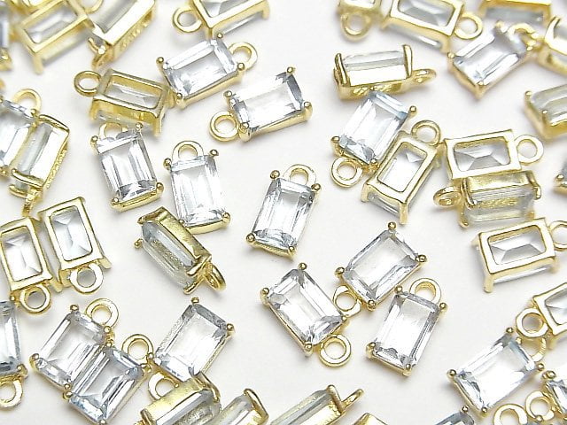 Bezel Setting, Rectangle, Topaz Gemstone Beads