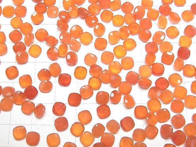 [Video]High Quality Carnelian AAA Loose stone Square Faceted 6x6mm 4pcs