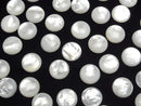 [Video] High Quality White Shell (Silver-lip Oyster) AAA Round Cabochon 14x14mm 3pcs