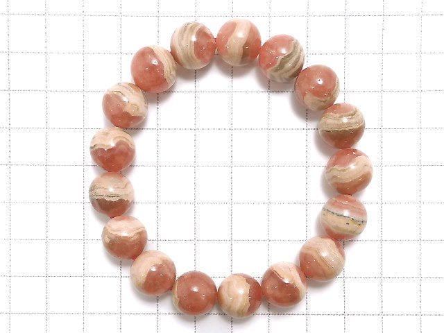 [Video][One of a kind] Argentina Rhodochrosite AA++ Round 11.5mm Bracelet NO.226