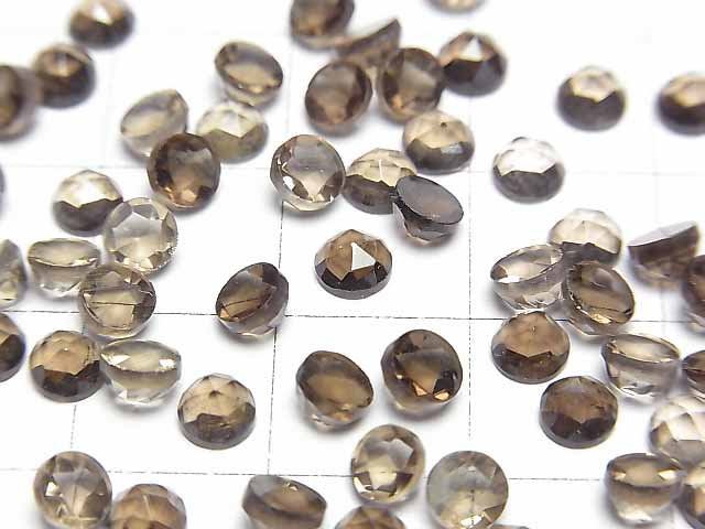 [Video]High Quality Smoky Quartz AAA Round Rose Cut 4x4mm 10pcs