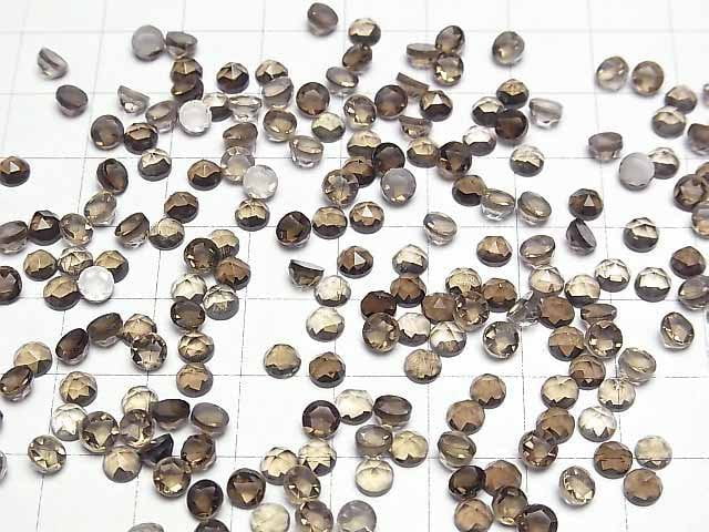 [Video]High Quality Smoky Quartz AAA Round Rose Cut 4x4mm 10pcs