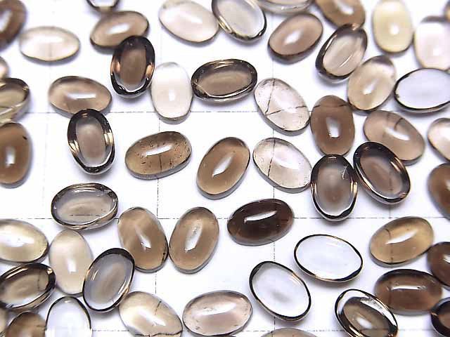 [Video]High Quality Smoky Quartz AAA Oval Cabochon 6x4mm 10pcs