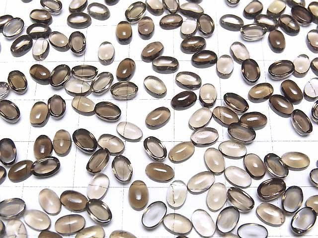 [Video]High Quality Smoky Quartz AAA Oval Cabochon 6x4mm 10pcs