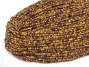 [Video]High Quality! Yellow Tiger's Eye AAA- Faceted Button Rondelle 4x4x3mm 1strand beads (aprx.15inch/38cm)