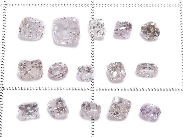 [Video][One of a kind] Unheated Pink Diamond Loose stone Faceted 15pcs set NO.100