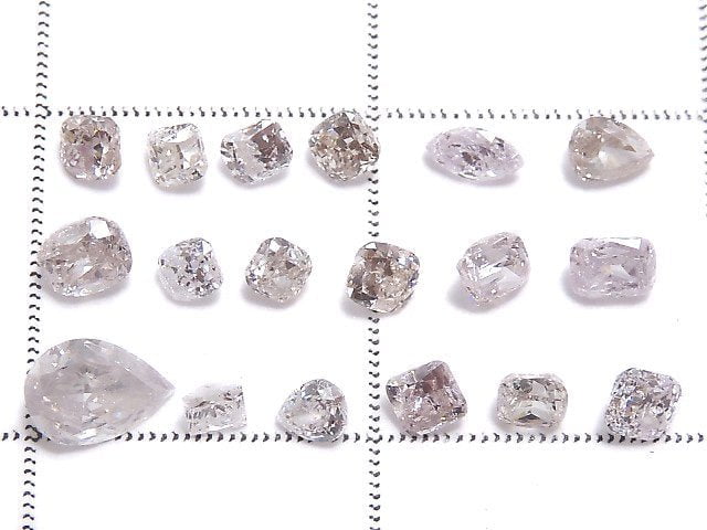 [Video][One of a kind] Unheated Pink Diamond Loose stone Faceted 18pcs set NO.101