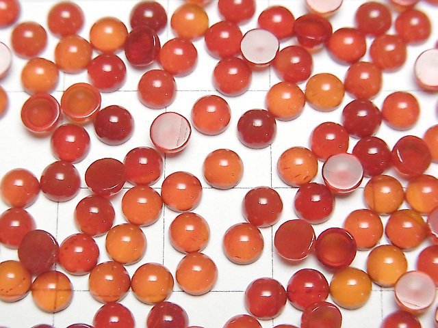 [Video] Red Agate AAA Round Cabochon 4x4mm 10pcs