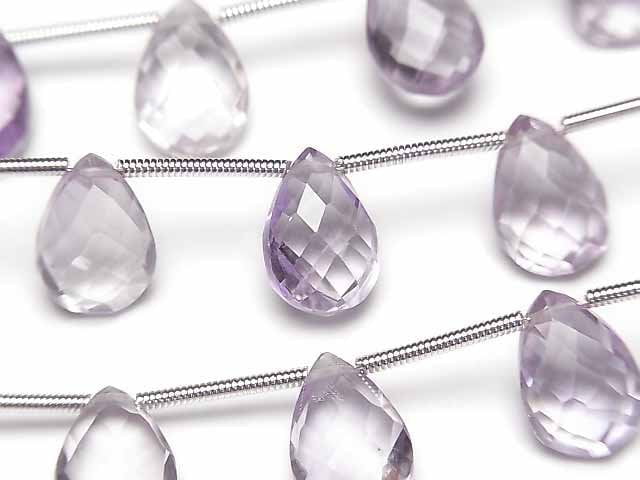 Amethyst, Faceted Briolette, Pear Shape Gemstone Beads