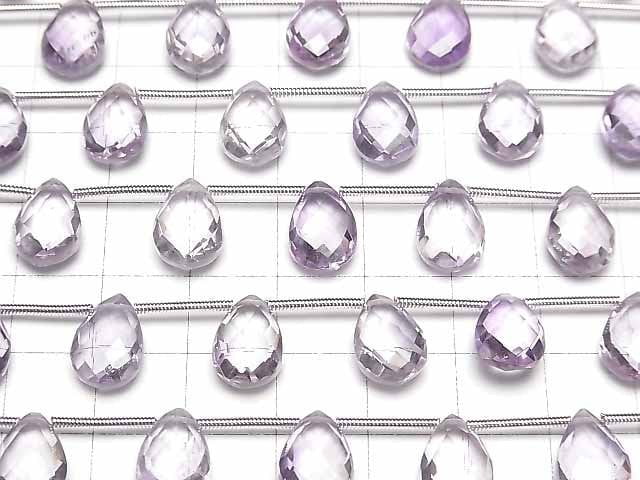 [Video]High Quality Amethyst AAA Pear shape Faceted Briolette 12x8mm 1strand (8pcs )