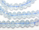 [Video]High Quality Sky Blue Topaz AAA- Faceted Button Rondelle 6x6x4mm Bracelet