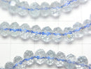 [Video]High Quality Sky Blue Topaz AA++ Faceted Button Rondelle 6x6x4mm Bracelet