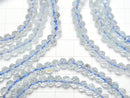 [Video]High Quality Sky Blue Topaz AA++ Faceted Button Rondelle 6x6x4mm Bracelet