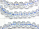 [Video]High Quality Sky Blue Topaz AA++ Faceted Button Rondelle 6x6x4mm Bracelet