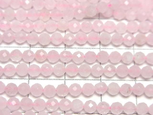 High Quality!  Morganite AA+ Faceted Round 3mm  1strand beads (aprx.15inch/37cm)