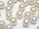 [Video]Fresh Water Pearl AAA- Loose stone Round 9-9.5mm [Half Drilled Hole ] White 1pc