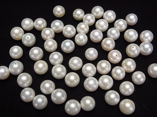[Video]Fresh Water Pearl AAA- Loose stone Round 9-9.5mm [Half Drilled Hole ] White 1pc