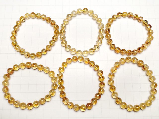 [Video] Phantom Citrine AA+ Round 8mm Bracelet