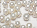 [Video] Fresh Water Pearl AA+ Loose stone Potato -Baroque 9-10mm [Half Drilled Hole ] White 5pcs