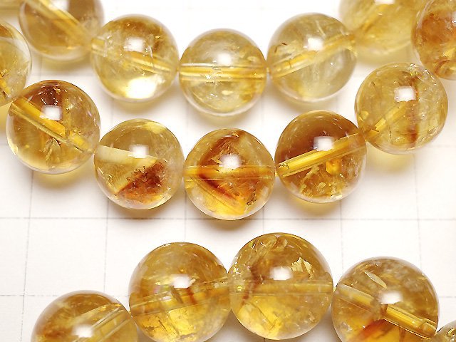 [Video] Phantom Citrine AA+ Round 12mm Bracelet