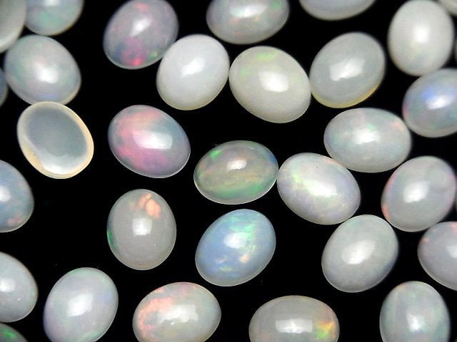 [Video]High Quality Ethiopia Opal AA++ Oval Cabochon 9x7mm 3pcs